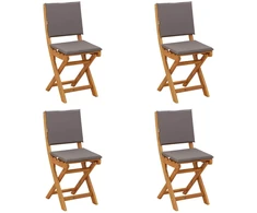 Lauko bistro kėdės 4 pcs Tamsiai pilka 38 x 46 x 85 cm
