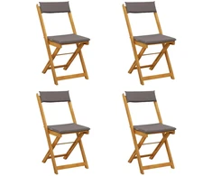 Lauko bistro kėdės 4 pcs Tamsiai pilka 40 x 53 x 80 cm