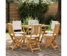 Lauko bistro kėdės 6 pcs Kreminė balta 38 x 46 x 85 cm