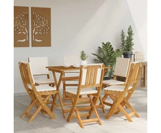 Lauko bistro kėdės 6 pcs Kreminė balta 38 x 46 x 85 cm
