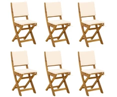 Lauko bistro kėdės 6 pcs Kreminė balta 38 x 46 x 85 cm
