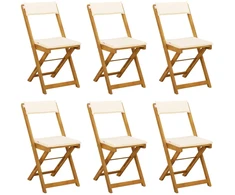 Lauko bistro kėdės 6 pcs Kreminė balta 40 x 53 x 80 cm