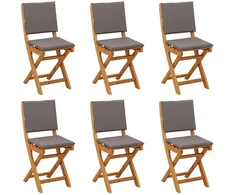 Lauko bistro kėdės 6 pcs Tamsiai pilka 38 x 46 x 85 cm
