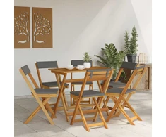 Lauko bistro kėdės 6 pcs Tamsiai pilka 40 x 53 x 80 cm