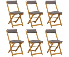 Lauko bistro kėdės 6 pcs Tamsiai pilka 40 x 53 x 80 cm