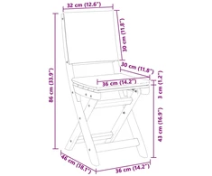 Lauko bistro kėdės 8 pcs Kreminė balta 38 x 46 x 85 cm