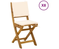 Lauko bistro kėdės 8 pcs Kreminė balta 38 x 46 x 85 cm