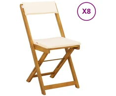 Lauko bistro kėdės 8 pcs Kreminė balta 40 x 53 x 80 cm