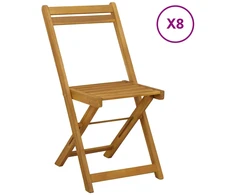 Lauko bistro kėdės 8 pcs Natūrali 40 x 53 x 80 cm