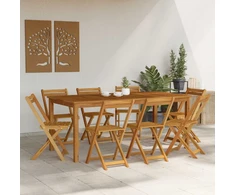 Lauko bistro kėdės 8 pcs Natūrali 40 x 53 x 80 cm