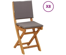 Lauko bistro kėdės 8 pcs Tamsiai pilka 38 x 46 x 85 cm