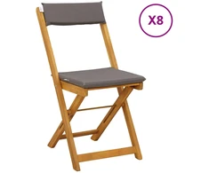 Lauko bistro kėdės 8 pcs Tamsiai pilka 40 x 53 x 80 cm