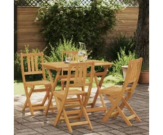 Lauko bistro kėdės su pagalve 4 pcs Natūrali 40 x 42 x 85 cm