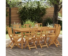 Lauko bistro kėdės su pagalve 8 pcs Natūrali 40 x 42 x 85 cm