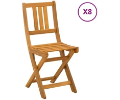 Lauko bistro kėdės su pagalve 8 pcs Natūrali 40 x 42 x 85 cm