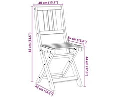 Lauko bistro kėdės su pagalve 8 pcs Natūrali 40 x 42 x 85 cm