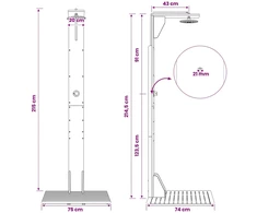 Lauko dušas 219 cm Kietas akacijos medis ir nerūdijančio plieno