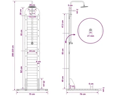 Lauko dušas 223 cm Natūrali