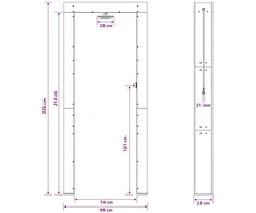 Lauko dušas 226 cm Kietosios maumedžio ir nerūdijančio plieno