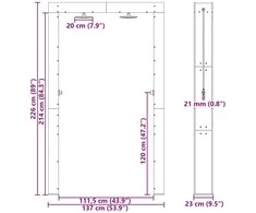 Lauko dušas 226 cm Kietosios maumedžio ir nerūdijančio plieno
