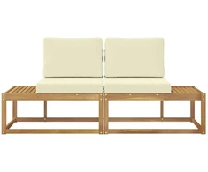 Lauko galinė sofa 2 Vienetas Balta Kietos akacijos mediena