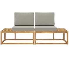 Lauko galinė sofa 2 Vienetas Balta Kietos akacijos mediena