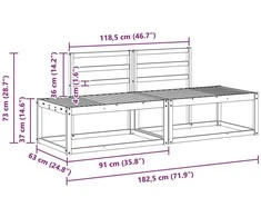 Lauko galinė sofa 2 Vienetas Natūrali 182,5 x 63 x 73 cm