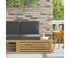Lauko galinė sofa Balta 91 x 63 x 73 cm Kietos akacijos mediena