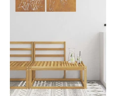 Lauko galinė sofa Balta 91 x 63 x 73 cm Kietos akacijos mediena