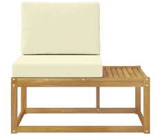 Lauko galinė sofa Balta 91 x 63 x 73 cm Kietos akacijos mediena