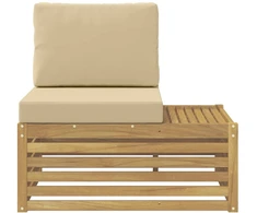 Lauko galinė sofa Balta 91 x 63 x 73 cm Kietos akacijos mediena