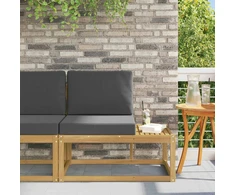 Lauko galinė sofa Balta 91 x 63 x 73 cm Kietos akacijos mediena