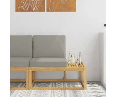 Lauko galinė sofa Balta 91 x 63 x 73 cm Kietos akacijos mediena