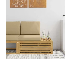 Lauko galinė sofa Balta 91 x 63 x 73 cm Kietos akacijos mediena