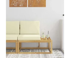 Lauko galinė sofa Balta 91 x 63 x 73 cm Kietos akacijos mediena