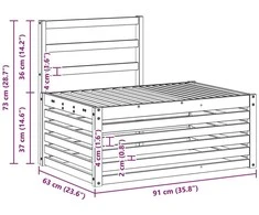 Lauko galinė sofa Natūrali 91 x 63 x 73 cm