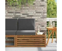 Lauko galinė sofa su pagalve Natūrali 91 x 63 x 73 cm