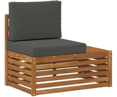 Lauko galinė sofa su pagalve Natūrali 91 x 63 x 73 cm