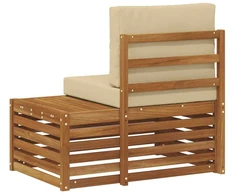 Lauko galinė sofa su pagalve Natūrali 91 x 63 x 73 cm