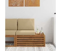 Lauko galinė sofa su pagalve Natūrali 91 x 63 x 73 cm
