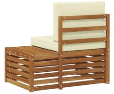 Lauko galinė sofa su pagalve Natūrali 91 x 63 x 73 cm