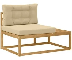 Lauko galinė sofa su pagalve Balta 115 x 83 x 73 cm Poliesteris