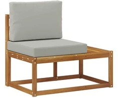 Lauko galinė sofa su pagalve Natūrali 91 x 63 x 73 cm
