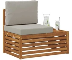 Lauko galinė sofa su pagalve Natūrali 91 x 63 x 73 cm