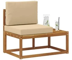 Lauko galinė sofa su pagalve Natūrali 91 x 63 x 73 cm