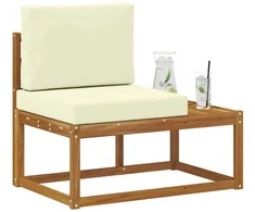 Lauko galinė sofa su pagalve Natūrali 91 x 63 x 73 cm