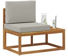 Lauko galinė sofa su pagalve Natūrali 91 x 63 x 73 cm