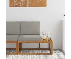 Lauko galinė sofa su pagalve Natūrali 91 x 63 x 73 cm