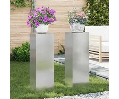Augalų stovas 2 pcs Sidabro 24 x 24 x 75 cm