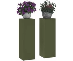 Augalų stovas 2 pcs Alyvuogių žalia 24 x 24 x 75 cm Plienas